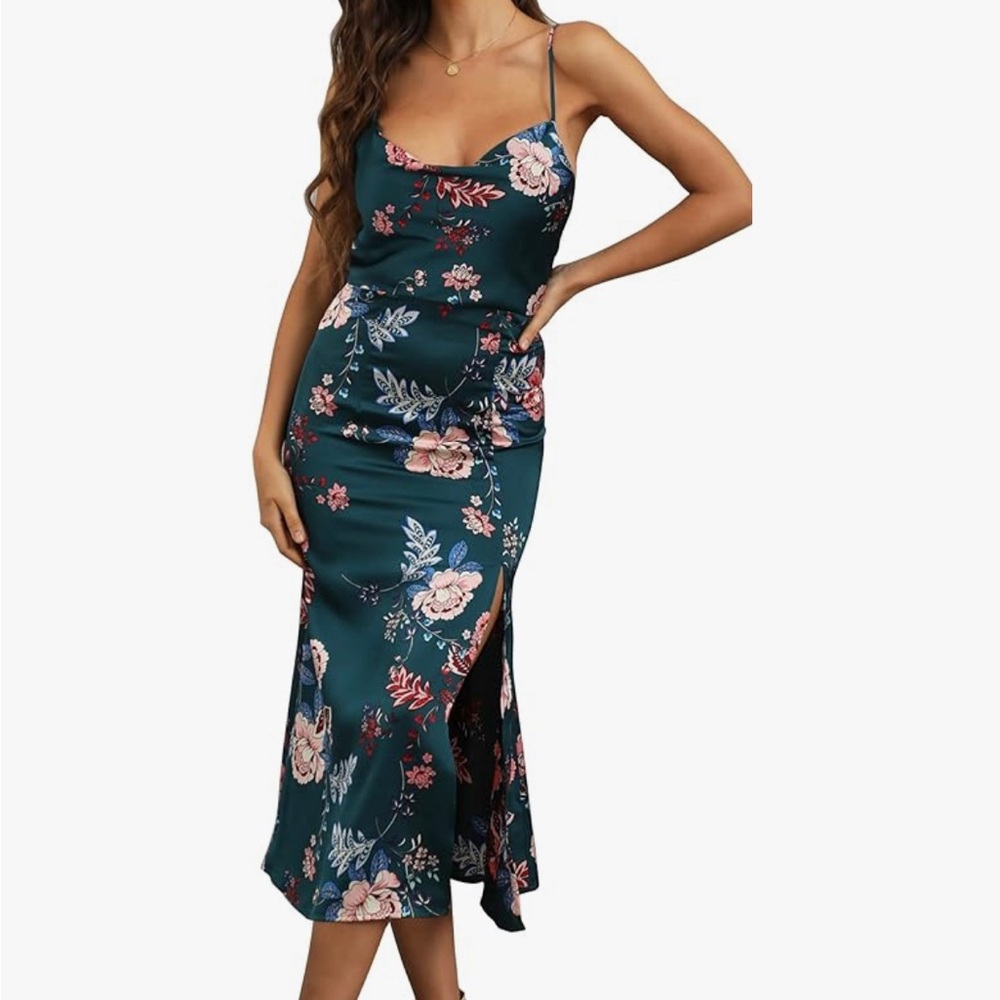 Satin Floral Dress